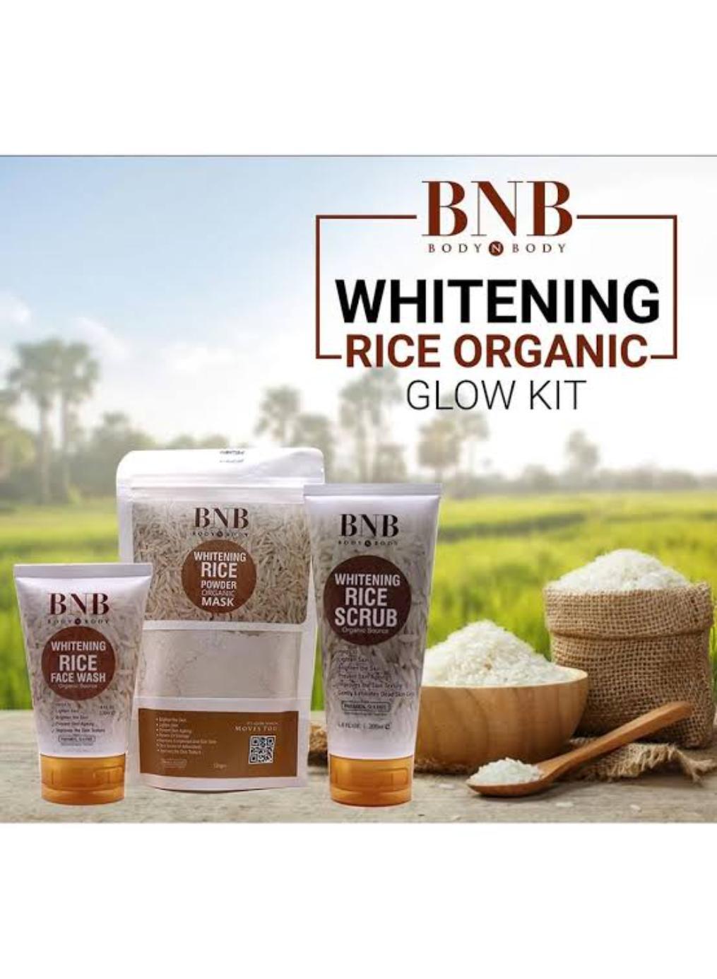 bnb rice brightening glow kit – organic rice face wash, rice scrub & rice powder mask for radiant & even skin tone bnb rice brightening glow kit – organic rice face wash, rice scrub & rice powder mask for radiant & even skin tone
