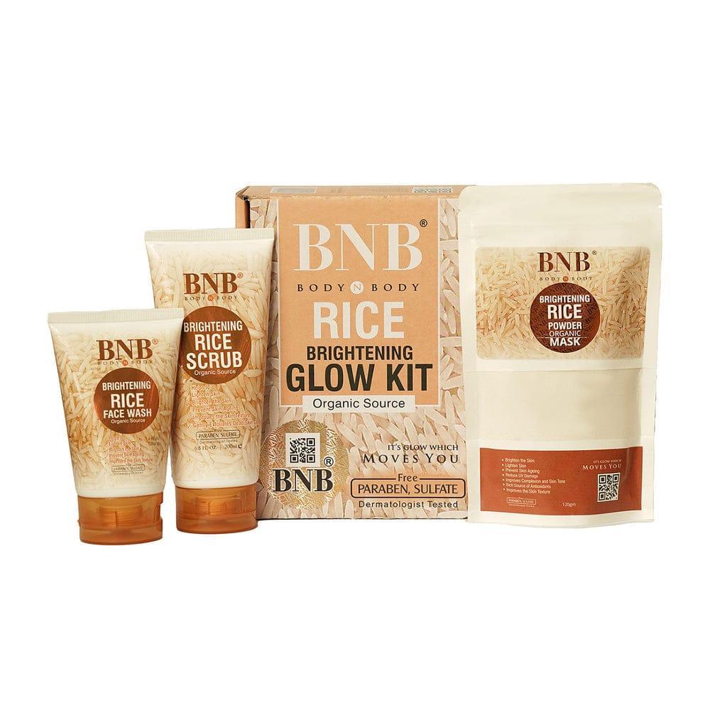 bnb rice brightening glow kit – organic rice face wash, rice scrub & rice powder mask for radiant & even skin tone bnb rice brightening glow kit – organic rice face wash, rice scrub & rice powder mask for radiant & even skin tone