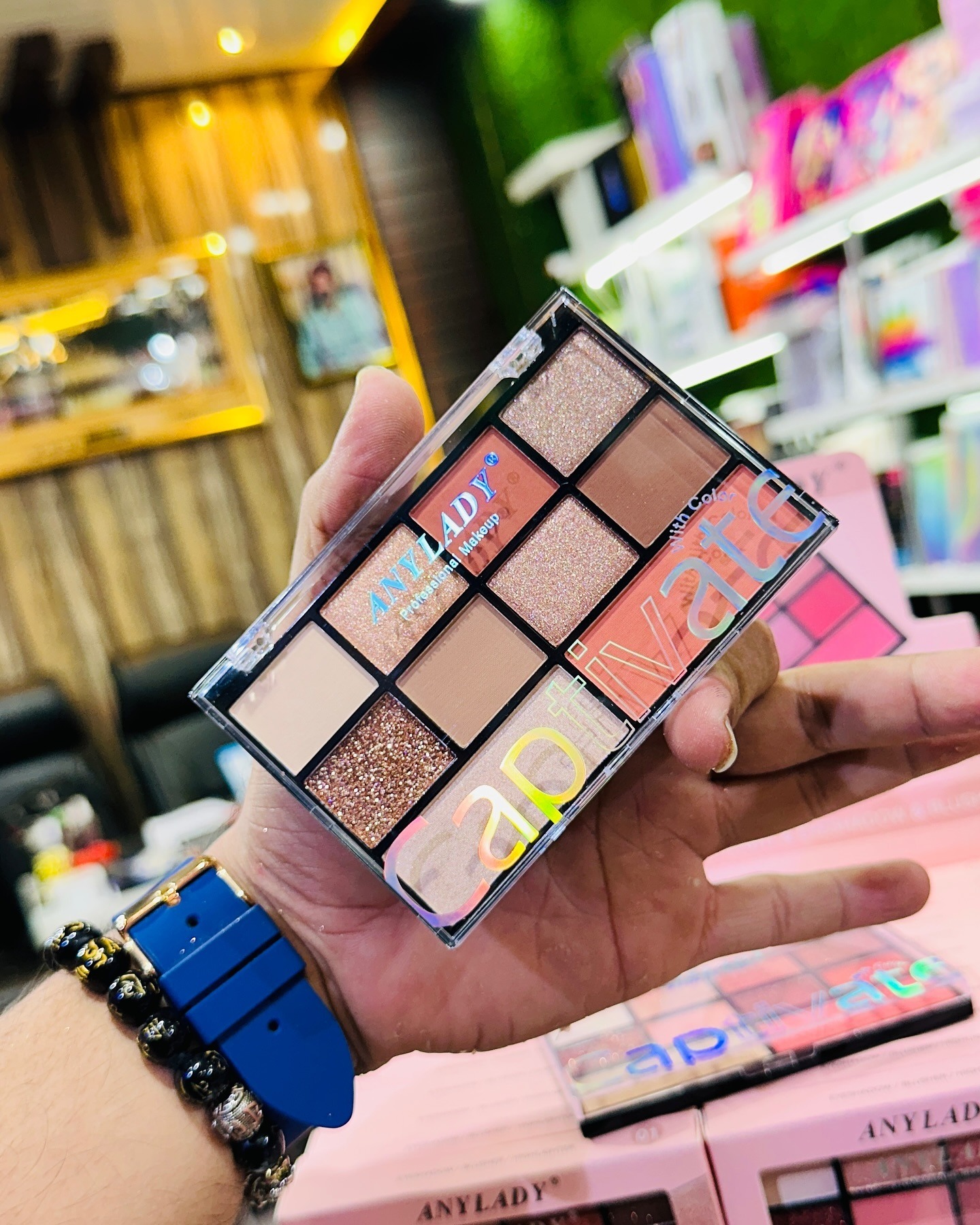 anylady captivate professional makeup palette 9 shade eyeshadow & blusher kit with high pigment matte, shimmer & glitter finishes anylady captivate professional makeup palette 9 shade eyeshadow & blusher kit with high pigment matte, shimmer & glitter finishes