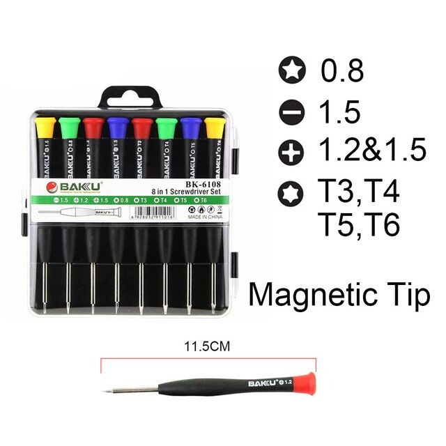 screwdriver set 8 in 1 sw‑6308a | mobile repairing kit | torx, star, cross & slotted screwdrivers screwdriver set 8 in 1 sw‑6308a | mobile repairing kit | torx, star, cross & slotted screwdrivers