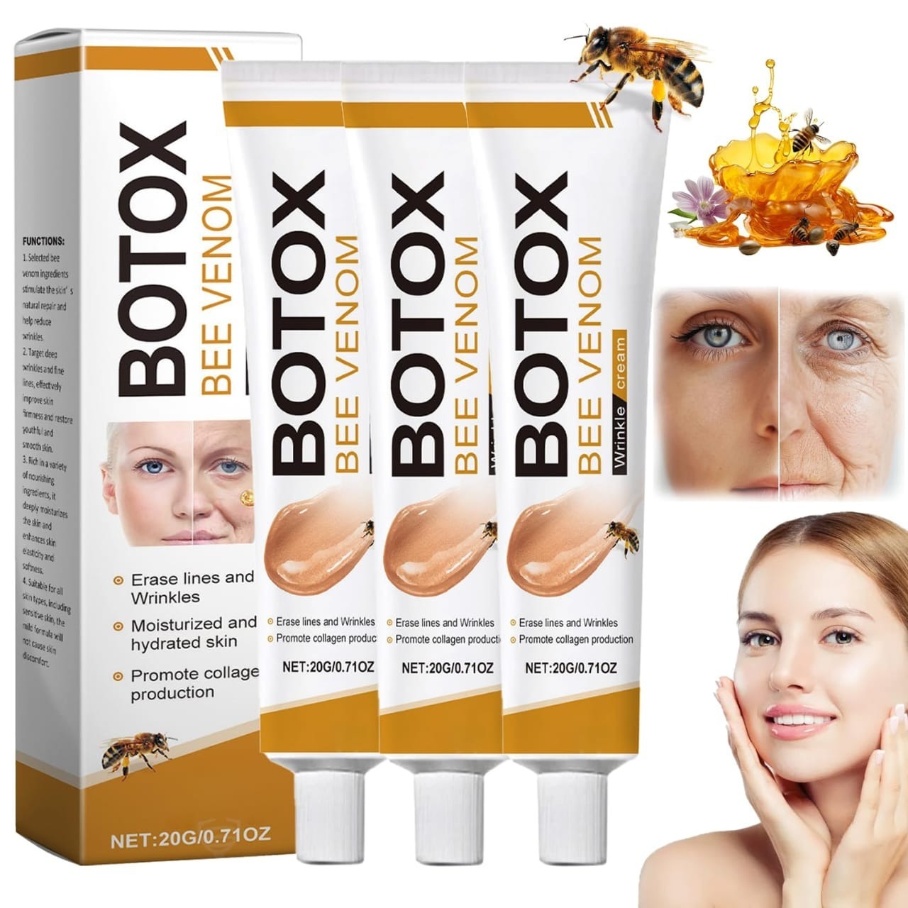botox bee venom wrinkle cream | anti‑aging moisturizer | collagen boost | reduce wrinkles & fine lines 20gm botox bee venom wrinkle cream | anti‑aging moisturizer | collagen boost | reduce wrinkles & fine lines 20gm