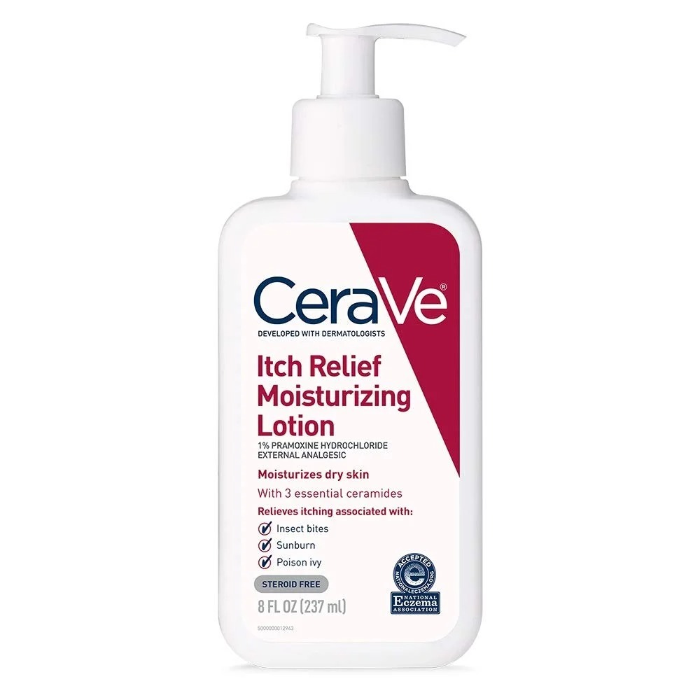 cerave itch relief moisturizing lotion | fast acting relief for dry, itchy skin | with ceramides, niacinamide & hyaluronic acid | 237ml cerave itch relief moisturizing lotion | fast acting relief for dry, itchy skin | with ceramides, niacinamide & hyaluronic acid | 237ml